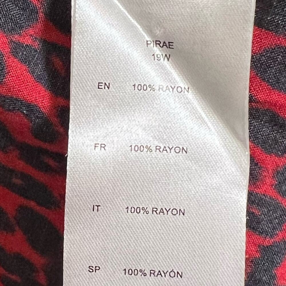 IRO Long Sleeve Button Front Side Slit Leopard Pirae Dress Red Womens Size 34 - Picture 14 of 16